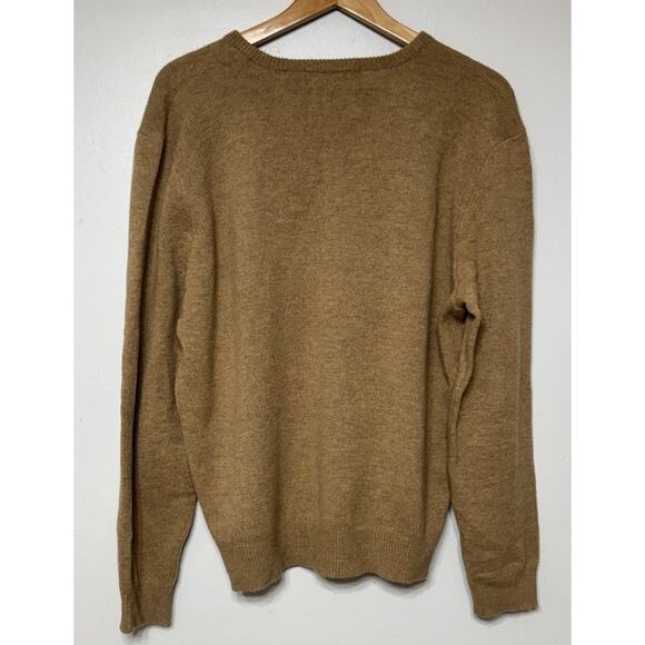 Polo Ralph Lauren Sweater Men's Size XL 100% Lambs Wool V-Neck Brown Pull-over - Picture 4 of 9